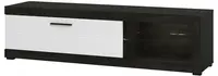 Tv stolek s osvětlením ronja - černé dřevo/bílá