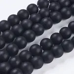 Synthetic Black Stone Bead Strands