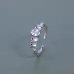 Brass Micro Pave Clear Cubic Zirconia Cuff Rings for Women