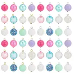 48Pcs 24 Style Resin Rhinestone & Acrylic Round Ball Charms DIY Jewelry Making Finding Kit