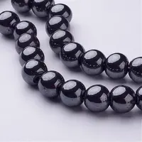 Non-Magnetic Synthetic Hematite Round Beads Strands