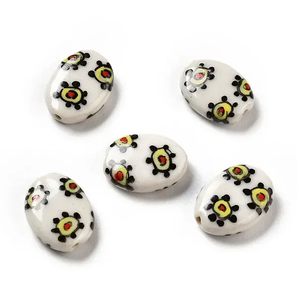 Handmade Printed Porcelain Beads