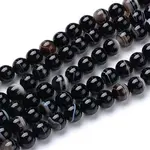 Natural Black Agate Bead Strands