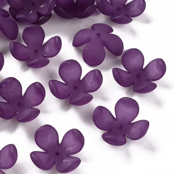 Frosted Acrylic Bead Caps