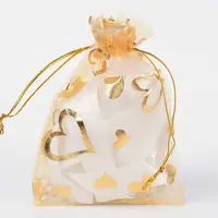 Heart Printed Organza Bags