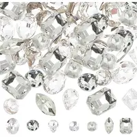 70Pcs 7 Style DIY Pointed Back K9 Glass Rhinestone Cabochons