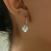 Vintage Punk Style Brass Heart Hoop Earrings