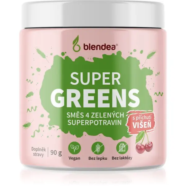 Blendea Supergreens prášek na přípravu nápoje pro detoxikaci Sour Cherry 90 g