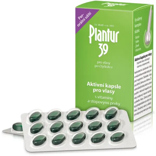 Plantur 39 Active Capsule kapsuly proti vypadávaniu vlasov 60 cps