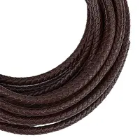 5M Braided Leather Cord with Core