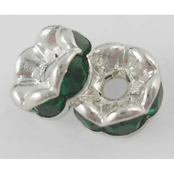 Brass Rhinestone Spacer Beads