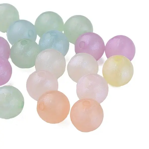 Rainbow Iridescent Plating Acrylic Beads