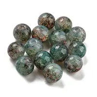Transparent Spray Painting Crackle Glass Beads