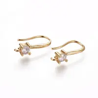 Brass Micro Pave Cubic Zirconia Earring Hooks