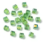 100Pcs Transparent Electroplate Glass Beads