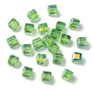 100Pcs Transparent Electroplate Glass Beads