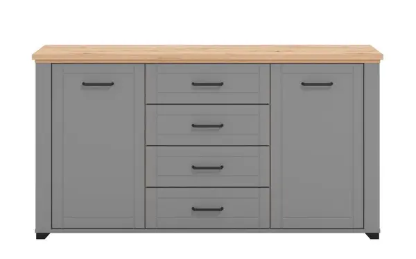 Široká komoda lotta - šedá/dub artisan