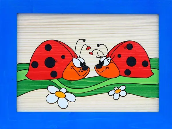 Obr 062 obrázek berušky modrý - m - 250x330mm