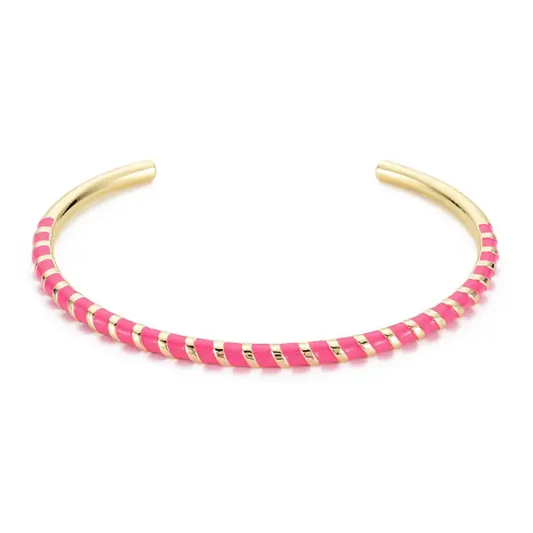 Twisted Brass Enamel Cuff Bangle