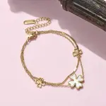 304 Stainless Steel Shell Pearl Pendant Multi-strand Bracelets