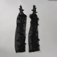 Flower Pattern Polyester Lace Long Fingerless Gloves