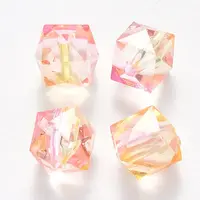 Two Tone Transparent Spray Painted Acrylic Beads