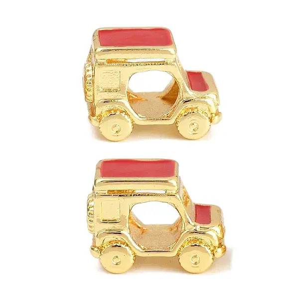 Brass Enamel European Beads