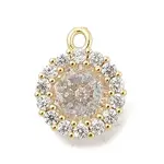 Brass Micro Pave Clear Cubic Zirconia Charms