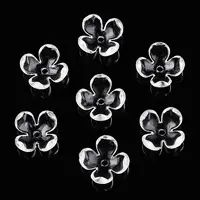 4-Petal Transparent Acrylic Bead Caps
