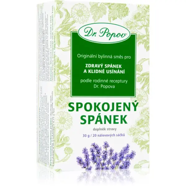 Dr. Popov Spokojený spánek bylinný čaj pro podporu spánku a regenerace 20x1.5 g