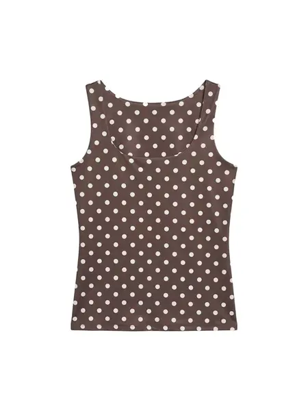 VERO MODA Top 'VMMILLION'  čokoládová / biela
