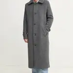 Vlněný kabát Fiorucci šedá barva, přechodný, U01FMOCO244WO01GY01