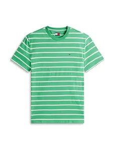 Tommy Jeans Tričko  zelená / biela