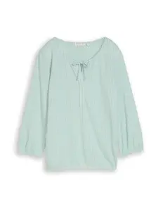 TOM TAILOR Blúzka  mätová / biela