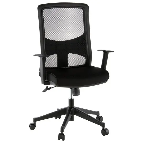 MID.YOU OTOČNÁ ŽIDLE, síťovina, plochá tkanina, černá