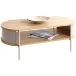 KONFERENČNÍ STOLEK, barvy dubu, světle šedá, kov, kompozitní dřevo, 100/54/37 cm