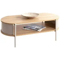 KONFERENČNÍ STOLEK, barvy dubu, světle šedá, kov, kompozitní dřevo, 100/54/37 cm