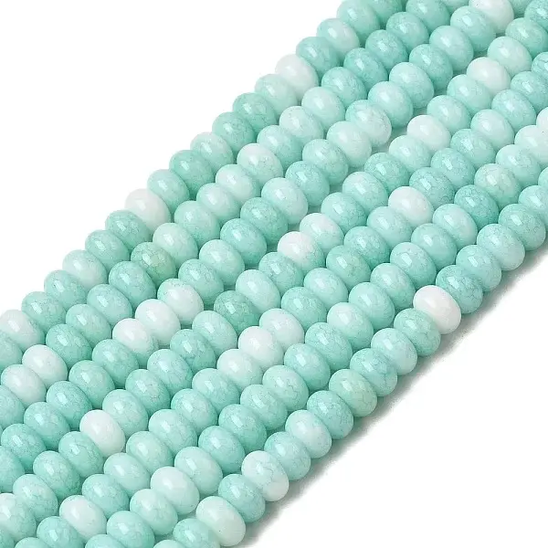 Cracked Opaque Glass Beads Strand
