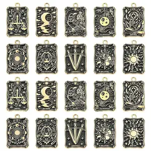 10Pcs 10 Styles Alloy Enamel Pendants