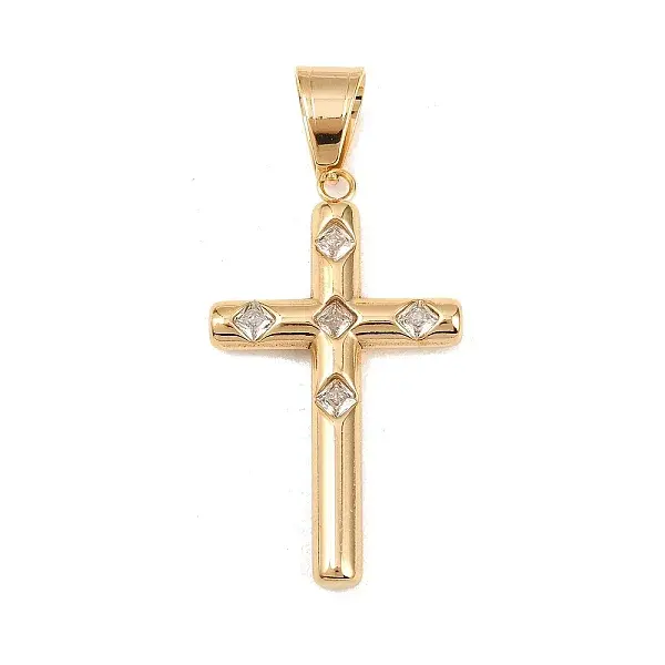 316 Surgical Stainless Steel & Clear Cubic Zirconia Pendants