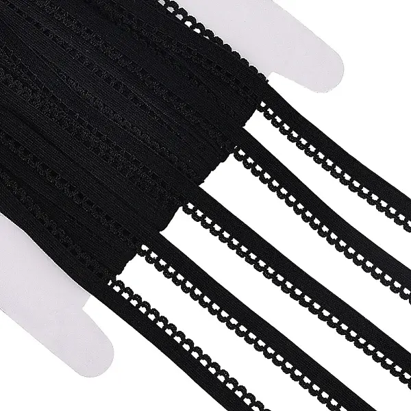 20M Polyester Elastic Flower Edged Ribbon Lace Trim