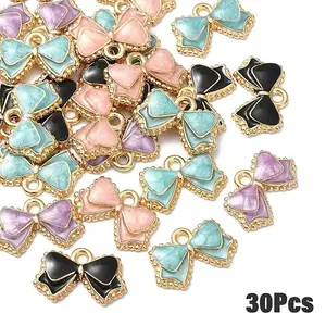 30Pcs Alloy Enamel Pendants