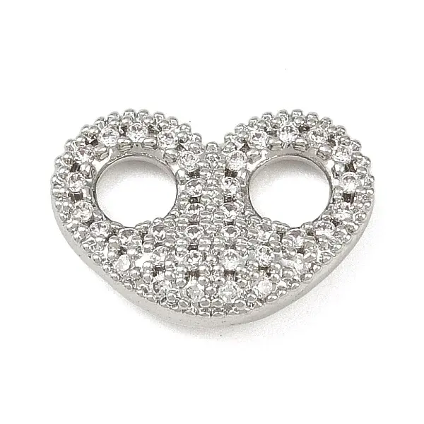 Brass Micro Pave Clear Cubic Zirconia Links Connector Charms