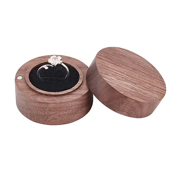 Round Wood Ring Storage Boxes