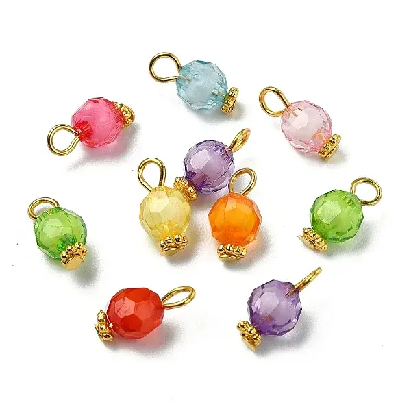 100Pcs Transparent Acrylic Bead in Bead Pendants