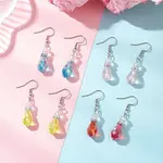 Teardrop Electroplate Glass Dangle Earrings
