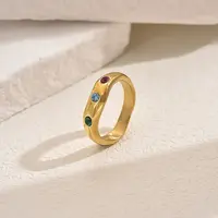 Heart Brass Micro Pave Cubic Zirconia Finger Rings for Women