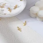 4Pcs CZ Brass Micro Pave Cubic Zirconia Cross Charms