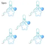 5Pcs Transparent Luminous Acrylic Star & Brass Bell & Oval Link Pendant Decorations
