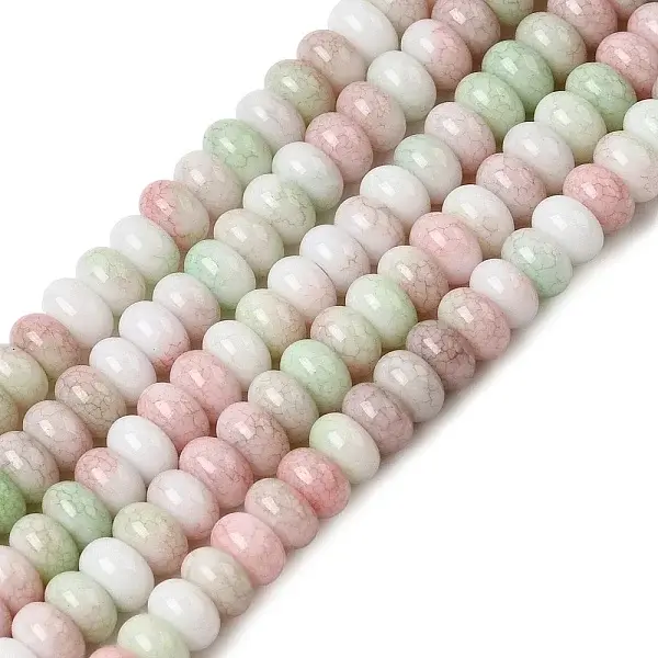 Cracked Opaque Glass Beads Strand